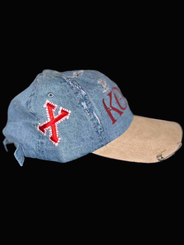 DISTRESSED DENIM HAT