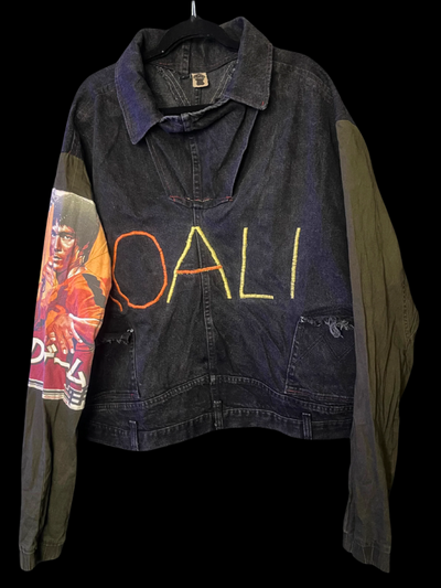 BLACK DENIM PULL OVER