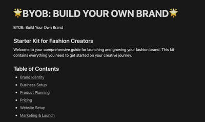 Start Your Own Brand